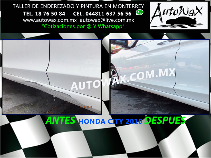 Autowax enderezado y pintura en monterrey City2016